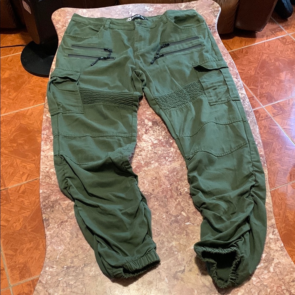 Womens Olive Green Cargo Jogger Pants